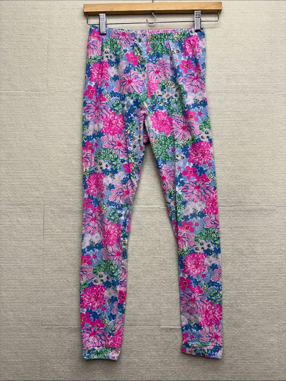 Lilly Pulitzer | 14 Girls Floral Print Leggings - Pink & Blue